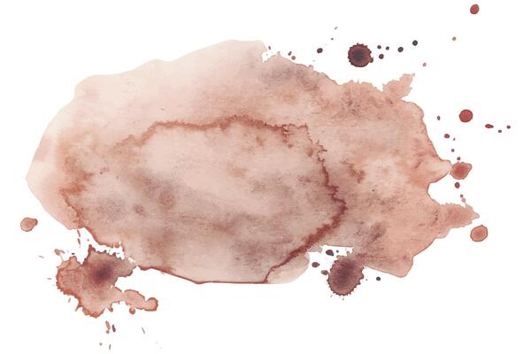 Hand painted aquarelle splash of Paint with Ink Drops. Watercolor Brown Artistic Sploch
