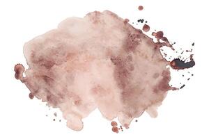 Hand-Painted Brown Watercolor Splash with Bold Ink Blots on White Background. Abstract Splatter Stain vector