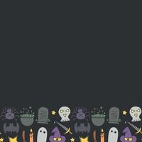 Halloween background with place for text. Cartoon Halloween frame vector