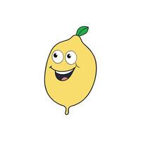 A cartoon lemon with a smile on its face vector
