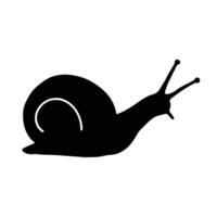 A black and white silhouette of a snail vector