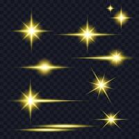 Set of realistic bursts of light effect vector