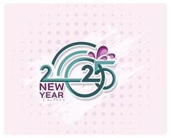 2025 New Year celebration design with abstract graphics. vector