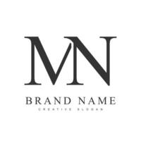 MN trendy logotype template. Initial letter m and n classic font style. Creative logo for company name or identity. vector