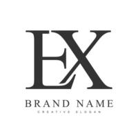 EX trendy logotype template. Initial letter e and x classic font style. Creative logo for company name or identity. vector