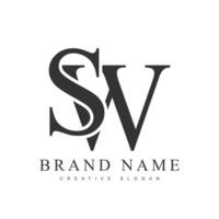 SW trendy logotype template. Initial letter s and w classic font style. Creative logo for company name or identity. vector