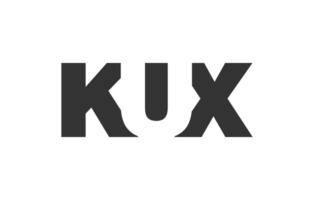 KUX logo design. Initial letter K U X bold font style for tech startups, consulting, corporate branding. Creative company name, headlines typography identity, trendy logotype. vector