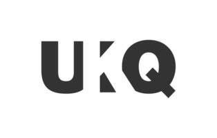 UKQ logo design. Initial letter U K Q bold font style for tech startups, consulting, corporate branding. Creative company name, headlines typography identity, trendy logotype. vector