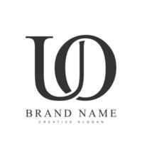 UO trendy logotype template. Initial letter u and o classic font style. Creative logo for company name or identity. vector