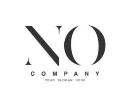 NO logo design. Initial letter n and o serif font style. Creative classic company name typography. Trendy logotype or identity. vector