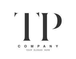 TP logo design. Initial letter t and p serif font style. Creative classic company name typography. Trendy logotype or identity. vector