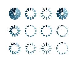 Collection Loading bar status icon. illustration. Set of loaded icons. Download progress. Donload or Upload. vector
