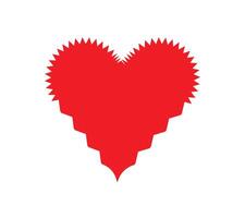 Red Heart with Unique Spiky Design. Innovative Red Heart Design for Love Themes. Sharp-Edged Heart. vector