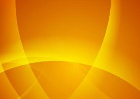 Bright orange smooth glossy waves abstract background vector