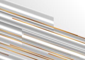 Grey golden smooth stripes annd lines abstract concept background vector