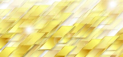 Bright shiny golden retro geometric tech background vector