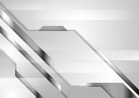 Grey metallic abstract technology geometric background vector