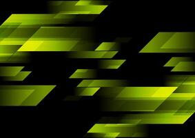Dark green glossy glowing geometric tech background vector