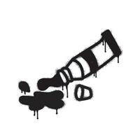 Spray paint poster icon isolated on white background. Oversprayed poster paint graffiti icon in black on white vector