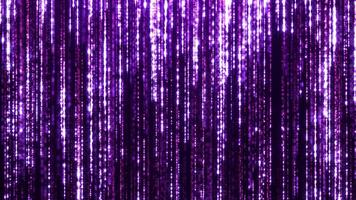 Falling bright purple particles and shimmering glitter, animation of dust and shiny dots, beautiful bokeh, rain of colored particles. animation Seamless loop video