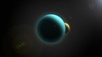 Abstract space background. Rotation of the planet in the solar system, starry sky video