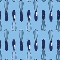 Seamless pattern of whisks in a minimalist, hand drawn style.The design is perfect for decorations, backgrounds, textures, packages, wrapping paper. vector