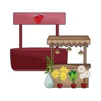 market stand illustration vector