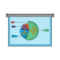pie chart on presentation board vector