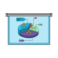 illustration of pie chart on board vector