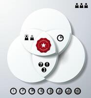 Infographics with three overlapping circles vector
