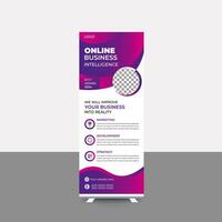 Modern business roll up banner template design vector