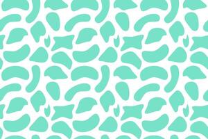 A seamless abstract pattern with turquoise pebble-like shapes on a white background, ideal for modern designs and textures. vector