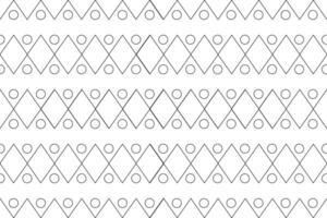 Black and white geometric seamless pattern featuring diamonds and circles. Perfect for coloring and design projects. vector