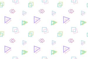 A seamless pattern featuring hollow pastel-colored squares and triangles, perfect for modern and creative designs. vector