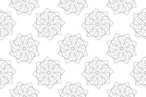 Black and white geometric flower pattern featuring squares and circles, ideal for children coloring activities. vector