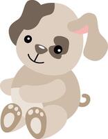 Friendly puppy sitting isolated on white vector