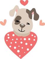 Adorable happy puppy with heart vector