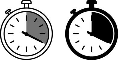 Timer Icons. Black and White Illustrations. Measuring Exercise Duration, Rest Interval,s and Total Workout Time. Sports and Fitness Concept vector