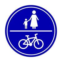 Sign allowed for bicycle and pedestrian, traffic symbol road, pathway access and permission, walking and cycling, route path outdoor, pedestrian lane vector