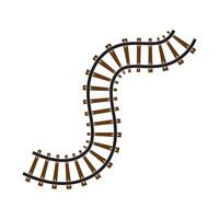 A train track with a curve in it vector