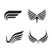 Four different bird wings with different shapes vector