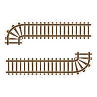 Two railroad tracks on a white background vector
