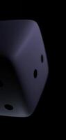 Half spinning dice creating a dynamic 3D motion effect in seamless loop animation video