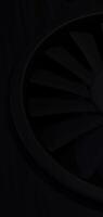 Dark half spinning PC fan creating a dynamic 3D motion effect in seamless loop animation video