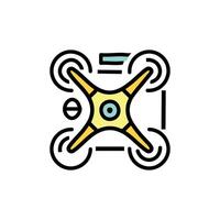 Drone flat icon. Single high quality outline symbol for web design or mobile app. vector