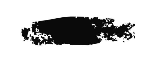 Black ink grunge texture textbox. Charcoal shape irregular stain on white background. Abstract simple rectangular splash vector