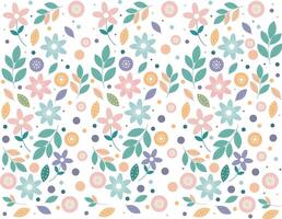 Floral Pattern with Simple Flowers and Leaves vector