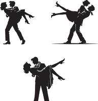 lovers couple silhouette vector