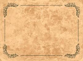 Old Paper Textured Blank Background with Framed. Realistic Grungy Parchment vector