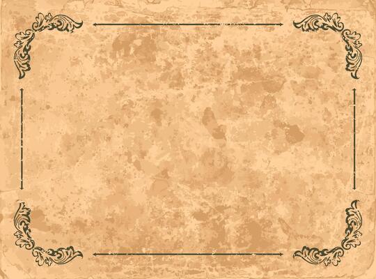 Old Paper Textured Blank Background with Framed. Realistic Grungy Parchment